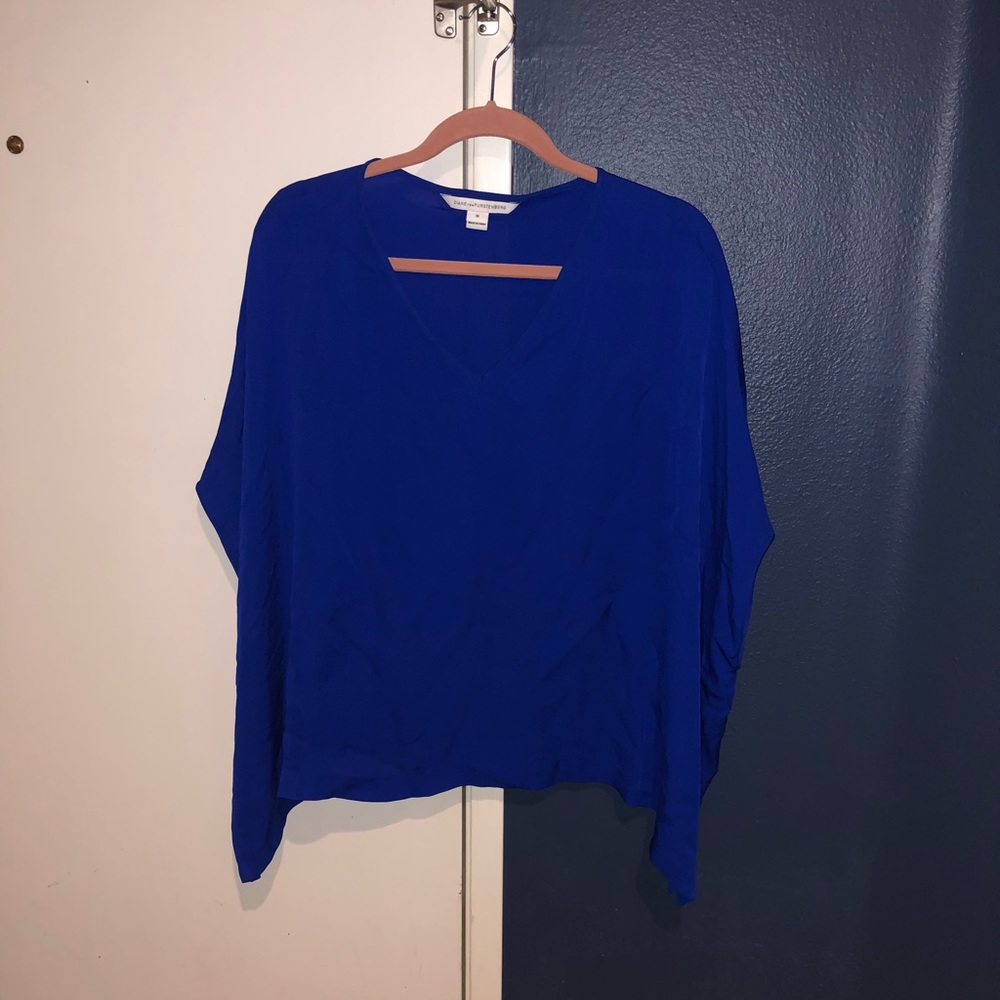 Diane Von furstenberg cobalt handkerchief top